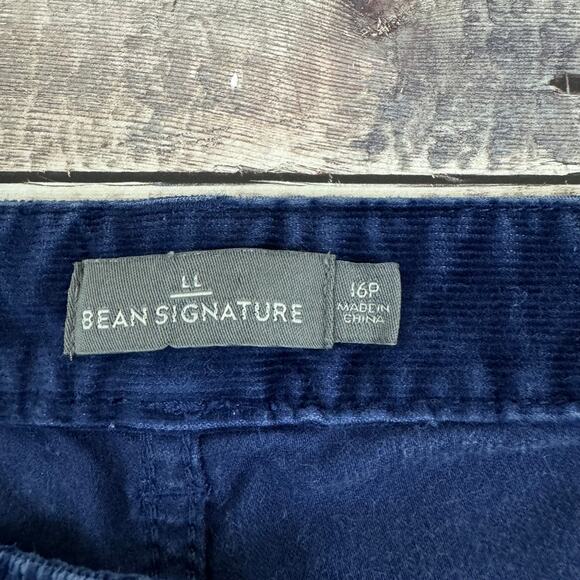 L.L. Bean Signature Corduroy Pants Women's 16 Petite Blue Straight Leg READ - Picture 3 of 10